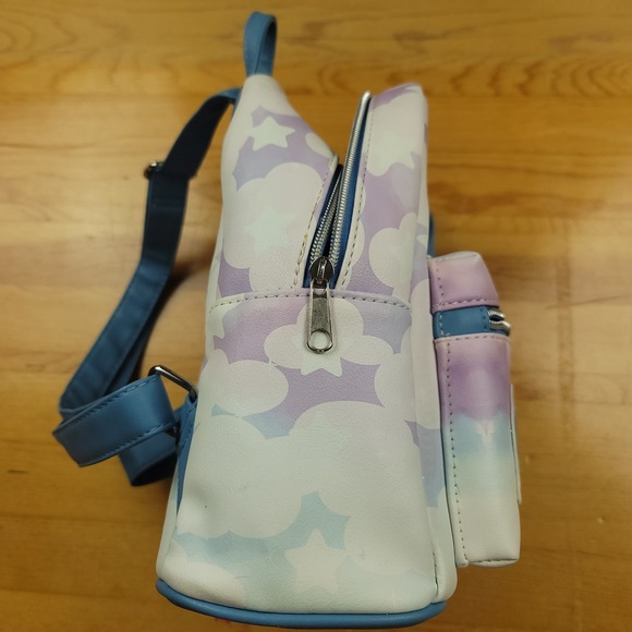 Disney Loungefly Mini Backpack Stitch Clouds Pastel Purple Blue - Picture 3 of 9